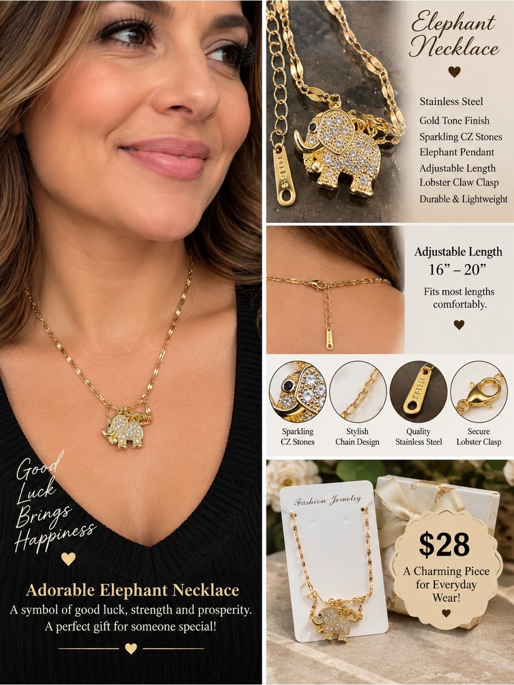 Versace Gold Elephant Necklace